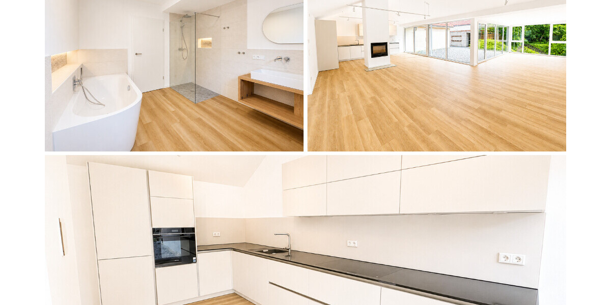 Zwei exklusive Neubau-Doppelhaushälften mit familienfreundlichem Wohnkonzept & Privatteich - Doppelhaushälfte Münster / Albachten Albachten | Angebot:26727481