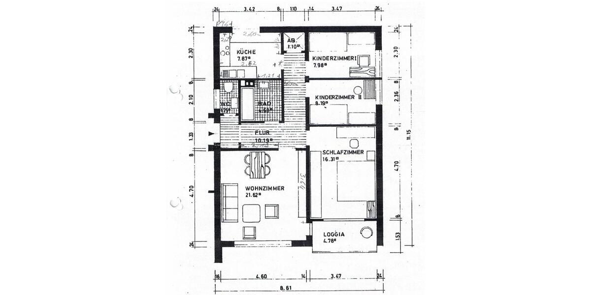 Etagenwohnung Kassel Niederzwehren - 4 Zimmer, 87 m&sup2;, 1.040&euro; | Angebot:26224481