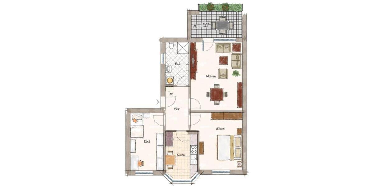 Etagenwohnung Oldenburg Eversten - 3 Zimmer, 72 m&sup2;, 850&euro; | Angebot:25145716