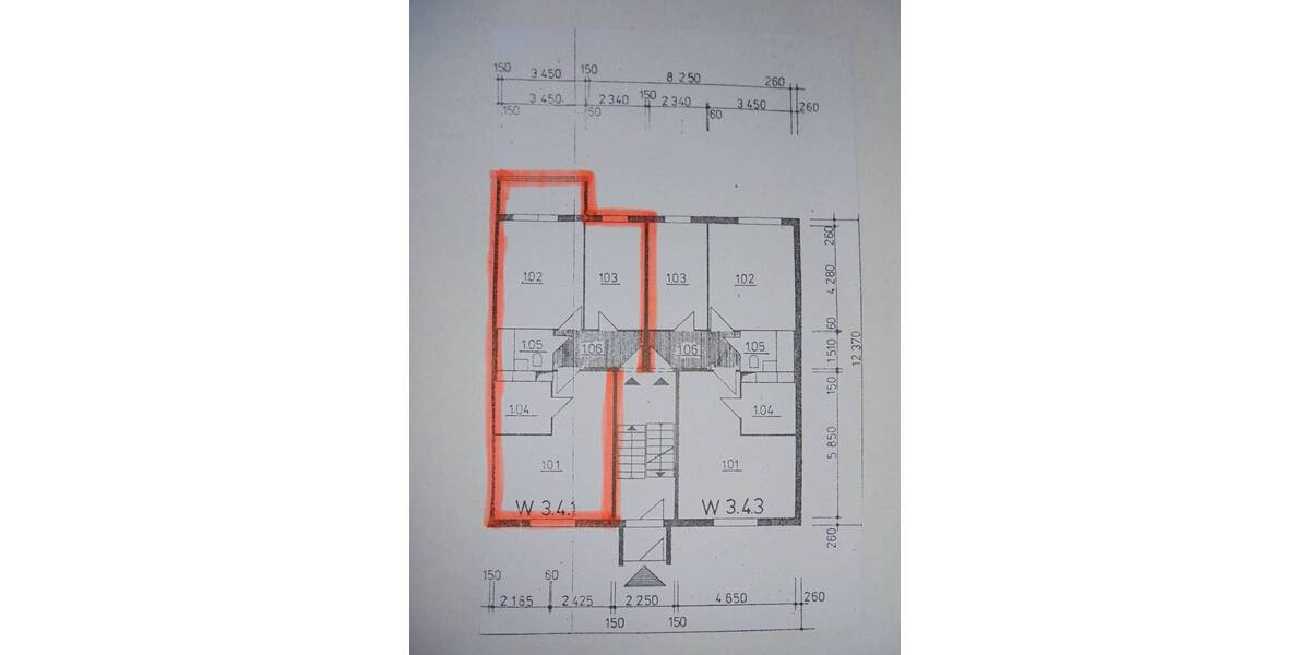 Etagenwohnung Neubrandenburg Reitbahnviertel - 3 Zimmer, 62 m&sup2;, 294&euro; | Angebot:21536011