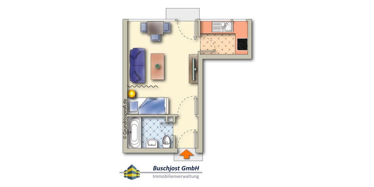 Etagenwohnung Munster - 1 Zimmer, 27 m&sup2;, 449&euro; | Angebot:25856750