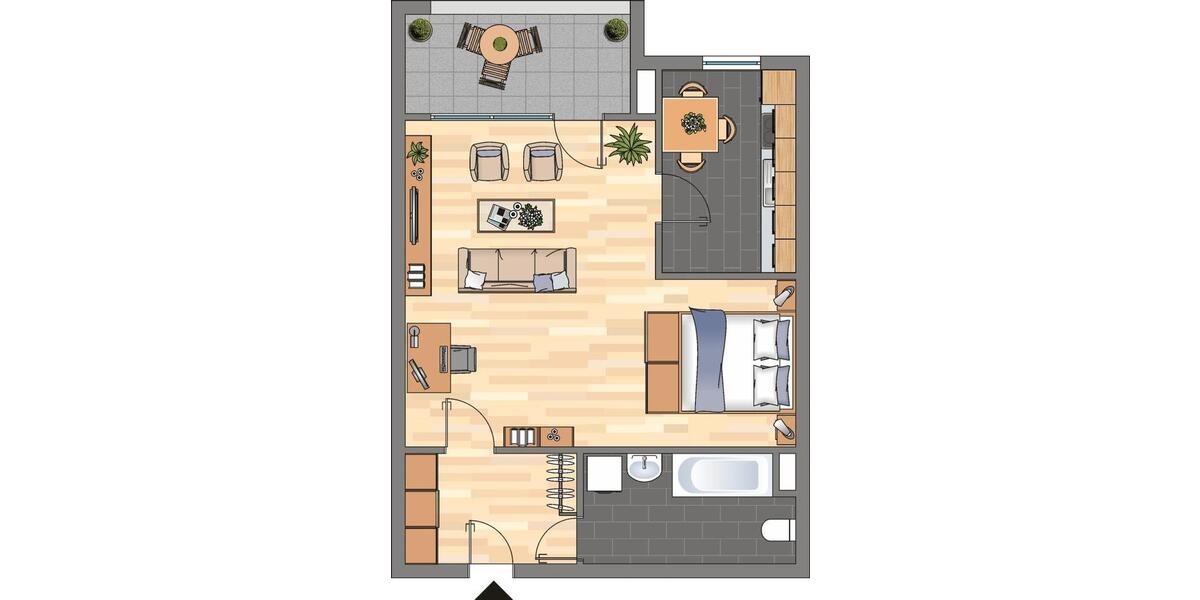 Etagenwohnung Duisburg Hamborn - 1 Zimmer, 43 m&sup2;, 216&euro; | Angebot:25218860