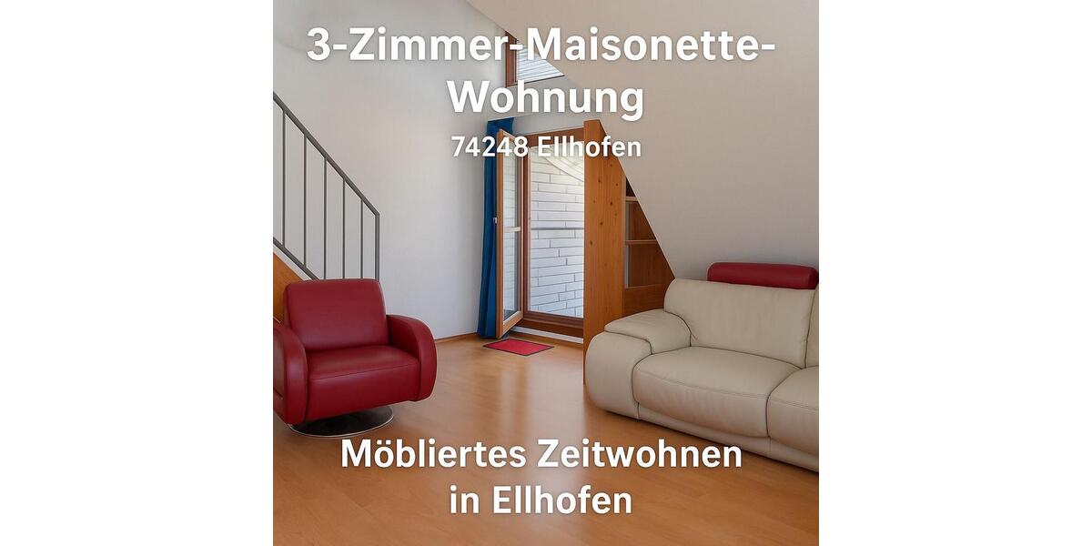Wohnen auf Zeit Ellhofen - 3 Zimmer, 60 m&sup2;, 1.100&euro; | Angebot:26181214