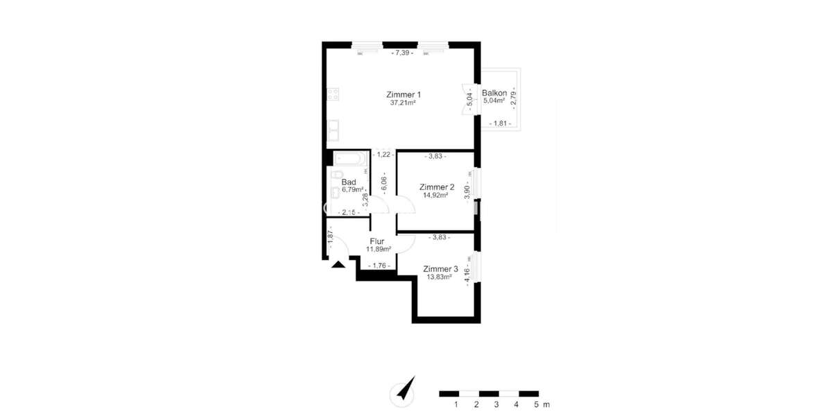 Etagenwohnung Berlin - 3 Zimmer, 80 m&sup2;, 998&euro; | Angebot:25168015