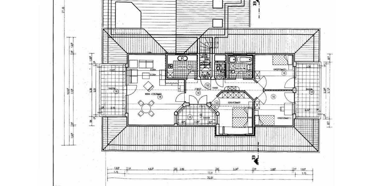 Marbach Penthouse Dachgeschosswohnung 132 qm 3 Balkone 4 zimmer