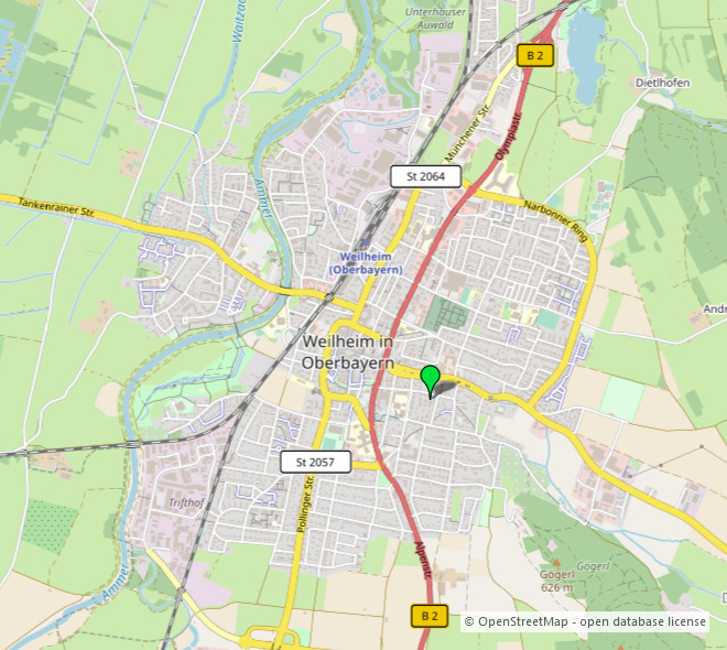 Etagenwohnung Weilheim in Oberbayern Weilheim - 2 Zimmer, 78 m&sup2;, 1.100&euro; | Angebot:26066012