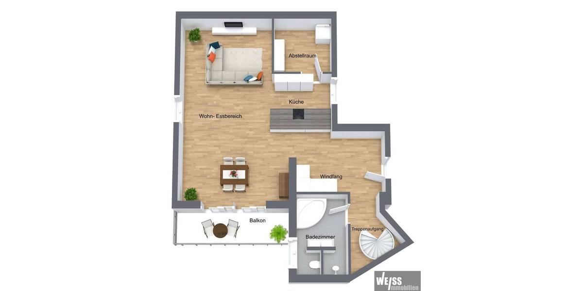 Etagenwohnung Rottendorf - 2 Zimmer, 70 m&sup2;, 1.200&euro; | Angebot:25940390