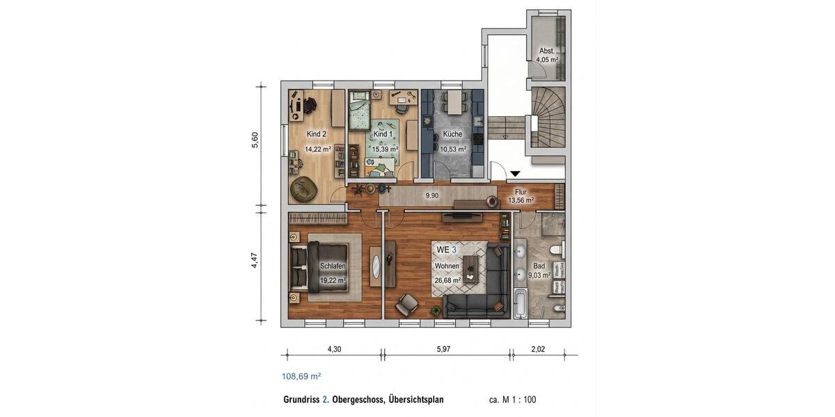 Etagenwohnung Glauchau - 4 Zimmer, 109 m&sup2;, 699&euro; | Angebot:26593964