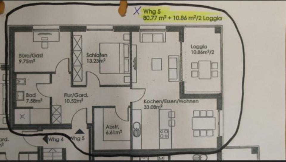 Etagenwohnung Bohmte - 3 Zimmer, 87 m&sup2;, 810&euro; | Angebot:24840218