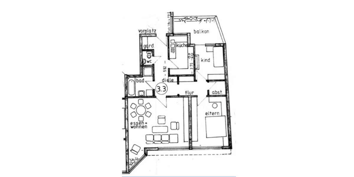 Etagenwohnung Mutlangen - 3.5 Zimmer, 95 m&sup2;, 1.250&euro; | Angebot:24666321