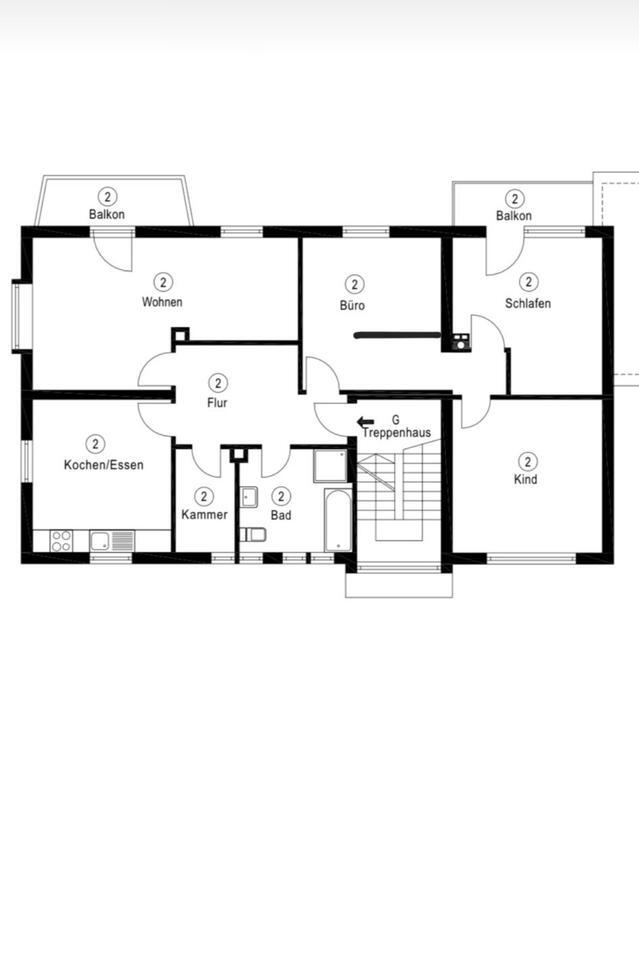 Helle 4-Zimmer-Wohnung mit Garten, Garage & Einbauküche im 1. OG