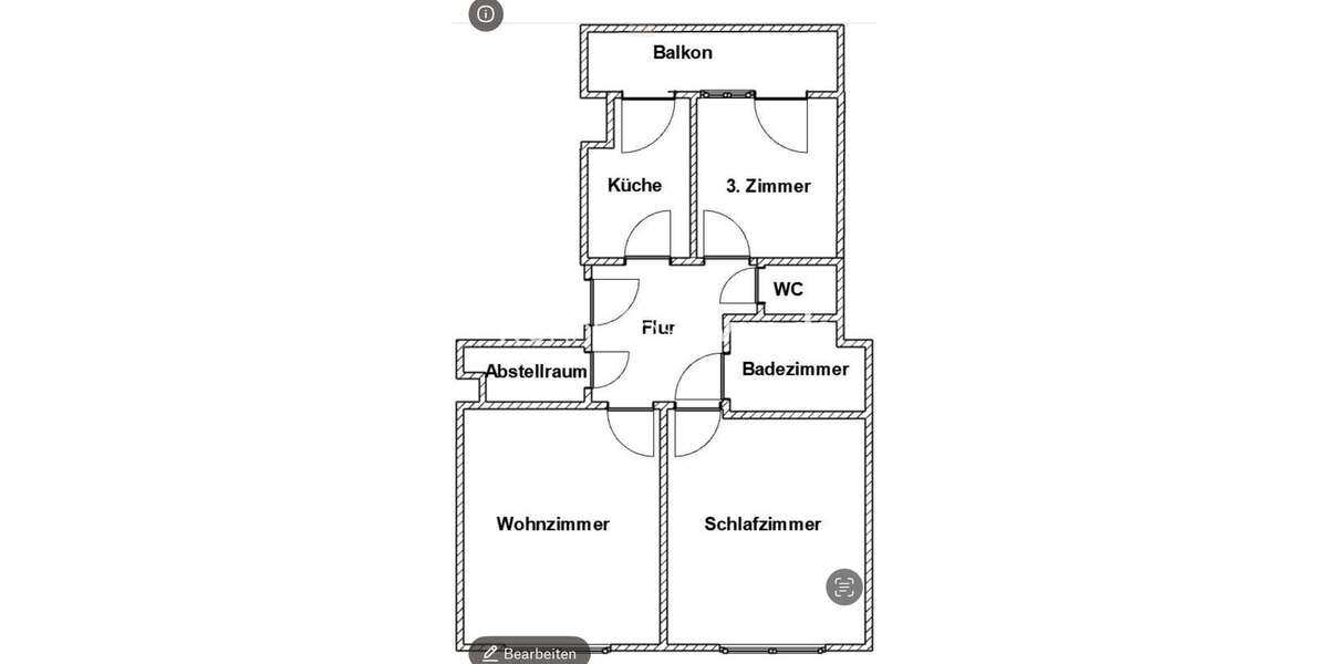 Etagenwohnung Köln - 3 Zimmer, 60 m&sup2;, 1.200&euro; | Angebot:25096405