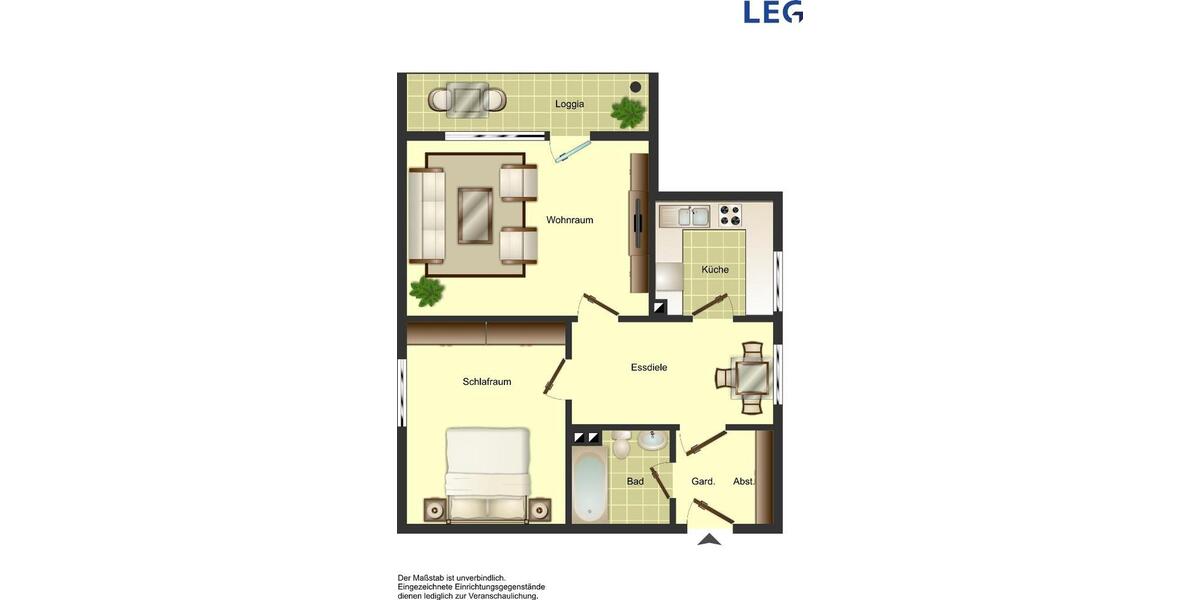 Etagenwohnung Neukirchen-Vluyn Vluyn - 2 Zimmer, 63 m&sup2;, 549&euro; | Angebot:24796056