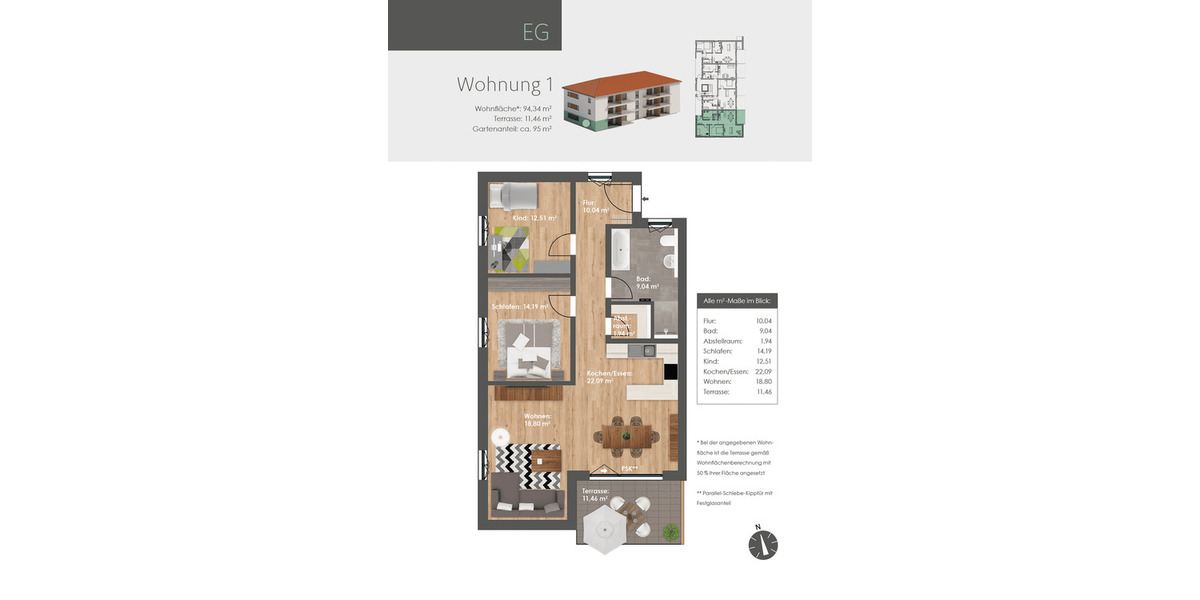 7-TÄLER-WOHNEN-Dietfurt: Neubau 3-Zimmer-Erdgeschoss-Wohnung mit Aufzug u. Tiefgarage 3 zimmer