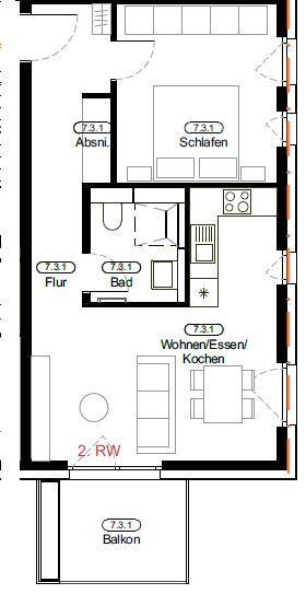 Etagenwohnung Remseck am Neckar - 2 Zimmer, 52 m&sup2;, 1.130&euro; | Angebot:25838242