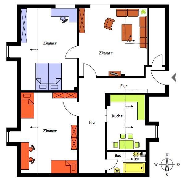 Dachgeschoßwohnung Weiden in der Oberpfalz - 3 Zimmer, 90 m&sup2;, 850&euro; | Angebot:26638674