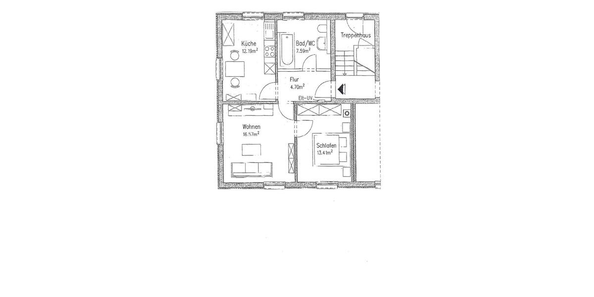 Etagenwohnung Augustusburg - 2 Zimmer, 55 m&sup2;, 300&euro; | Angebot:26130105