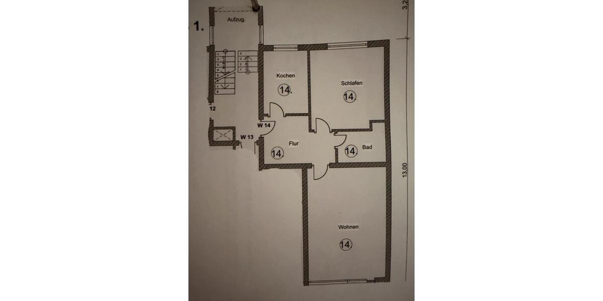 2 Zimmer-Wohnung im 1.OG mit Balkon, Stellplatz und Keller 2 zimmer