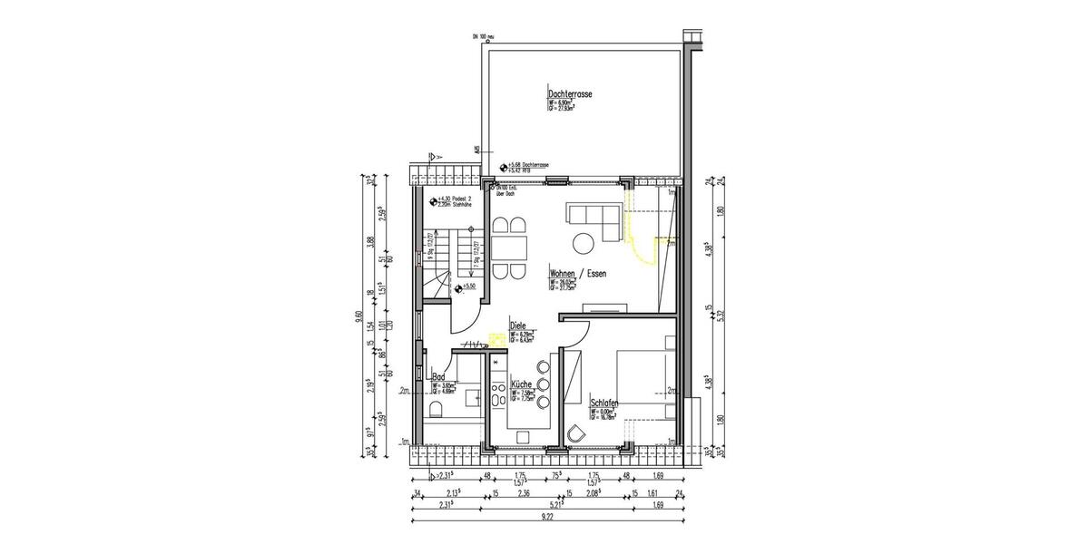 Dachgeschoßwohnung Hockenheim - 2 Zimmer, 70 m&sup2;, 1.050&euro; | Angebot:24434276