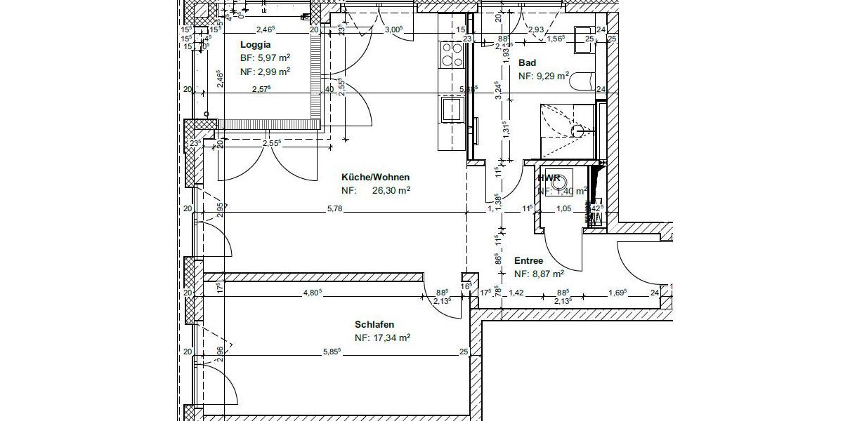 Etagenwohnung Hannover Döhren-Wülfel - 2 Zimmer, 66 m&sup2;, 1.050&euro; | Angebot:26492918