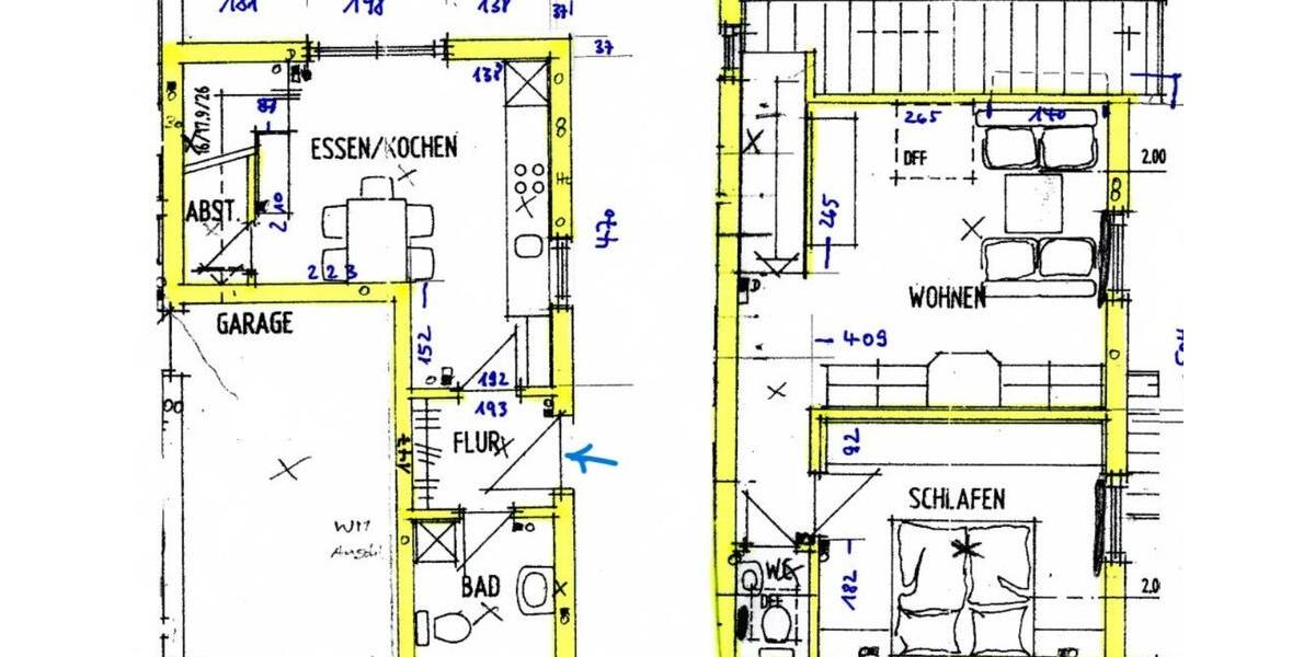 Etagenwohnung Ellwangen (Jagst) - 2 Zimmer, 60 m&sup2;, 630&euro; | Angebot:24456398