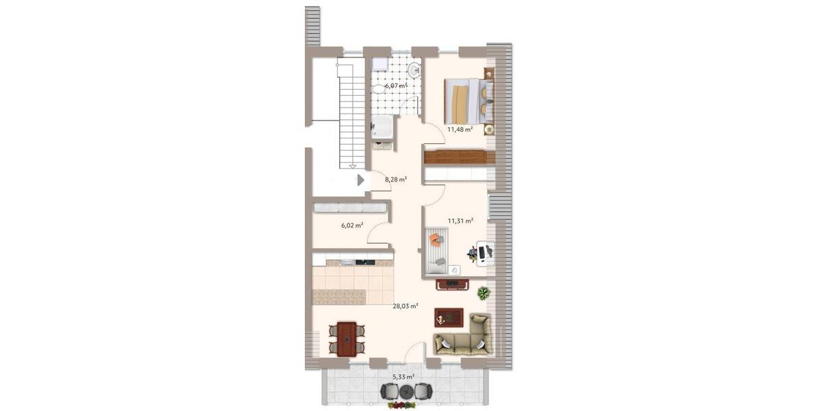 Etagenwohnung Geestland - 3 Zimmer, 74 m&sup2;, 1.052&euro; | Angebot:26531172