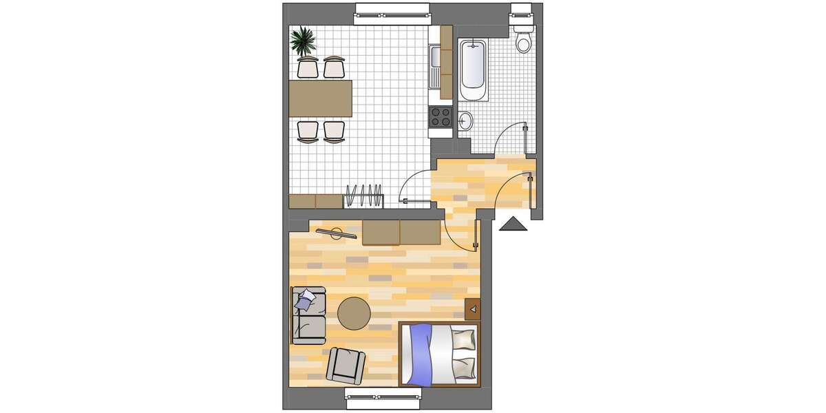 Etagenwohnung Dortmund Brackel - 1 Zimmer, 44 m&sup2;, 223&euro; | Angebot:27235799