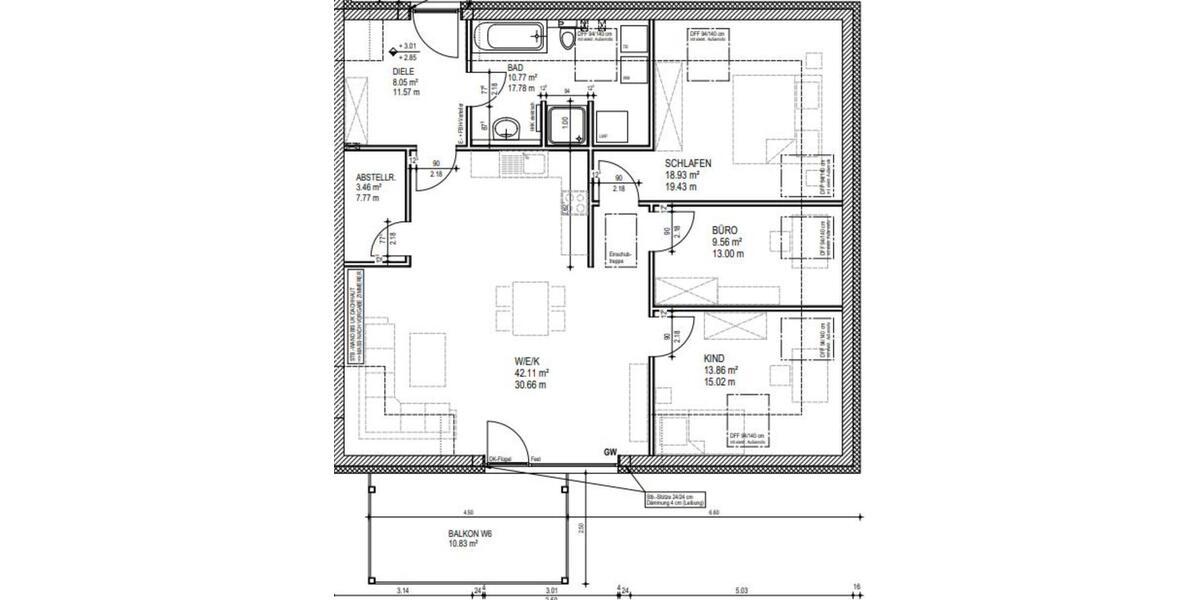 Dachgeschoßwohnung Zell - 4 Zimmer, 105 m&sup2;, 925&euro; | Angebot:24729625