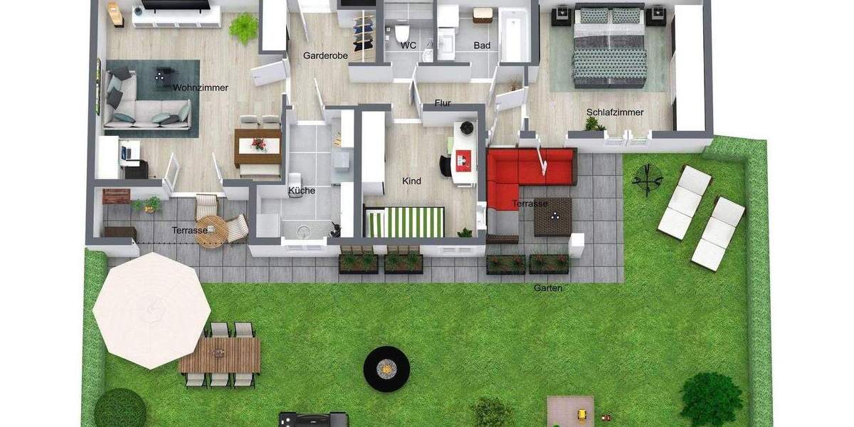 Erstbezug nach Sanierung - charmante 3-R-Gartenwohnung mit Terrasse und TG-Stellplatz 3 zimmer