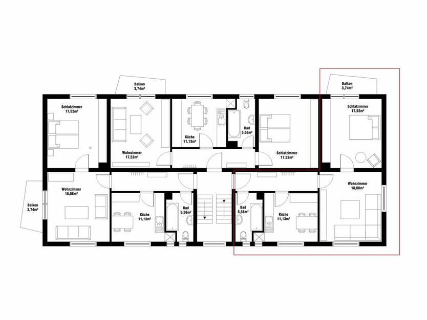 Wunderschön geschnittene Wohnung 2-ZKB + Balkon in Sinntal-Sterbfritz