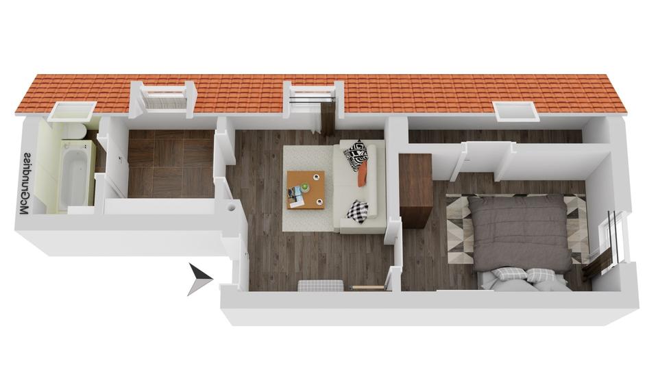 Dachgeschoßwohnung Wiesloch - 2.5 Zimmer, 59 m&sup2;, 800&euro; | Angebot:25993864