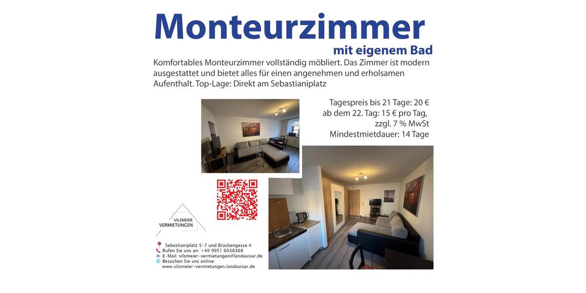 Monteurzimmer mit eigenem Bad zimmer