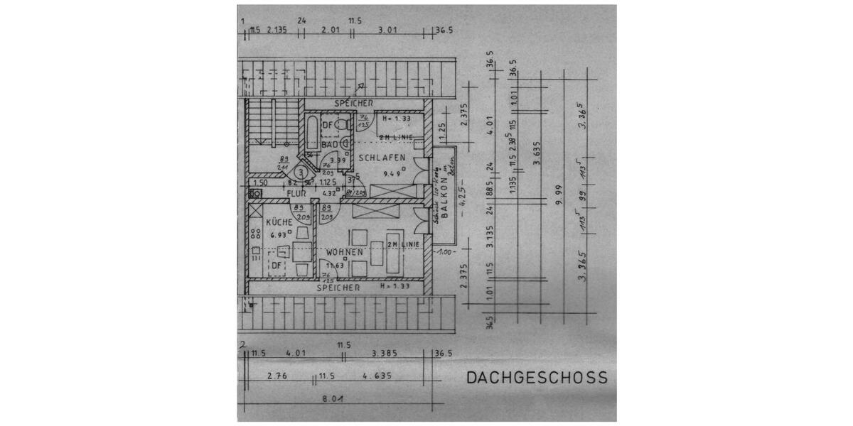 Dachgeschoßwohnung Waldkraiburg - 2 Zimmer, 36 m&sup2;, 360&euro; | Angebot:26489939