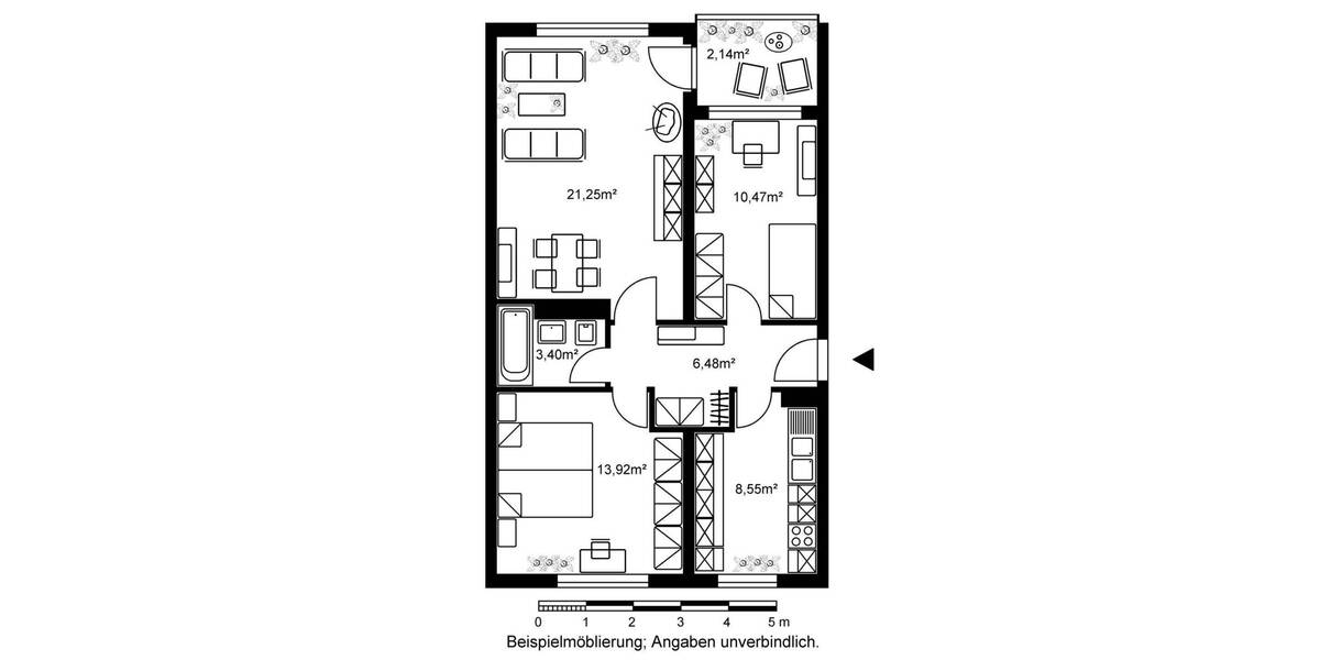Etagenwohnung Wiesbaden Dotzheim - 3 Zimmer, 66 m&sup2;, 772&euro; | Angebot:26798409