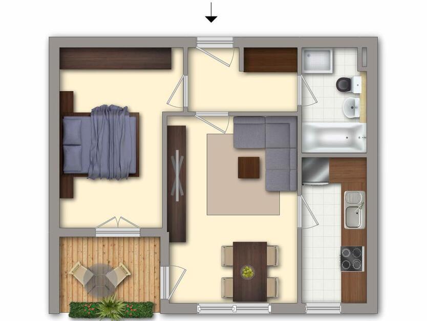 Wohnen mit Wohlfühlfaktor: 2 Raum Wohnung mit Wintergarten!