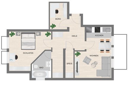 Schöne 2-Zimmer-Souterrain-Wohnung in Freystadt 2 zimmer
