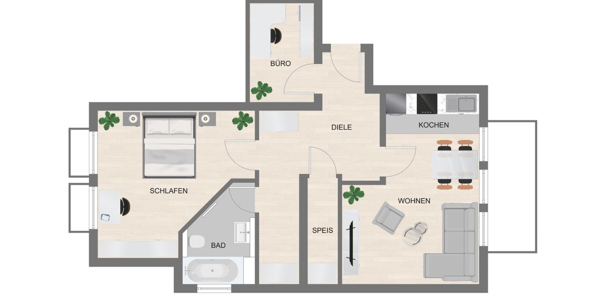 Schöne 2-Zimmer-Souterrain-Wohnung in Freystadt 2 zimmer
