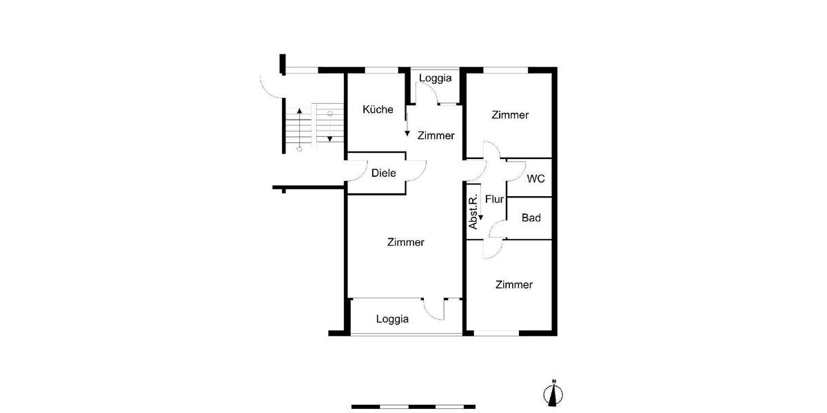 Etagenwohnung Bremerhaven Geestemünde - 3 Zimmer, 85 m&sup2;, 485&euro; | Angebot:26578472
