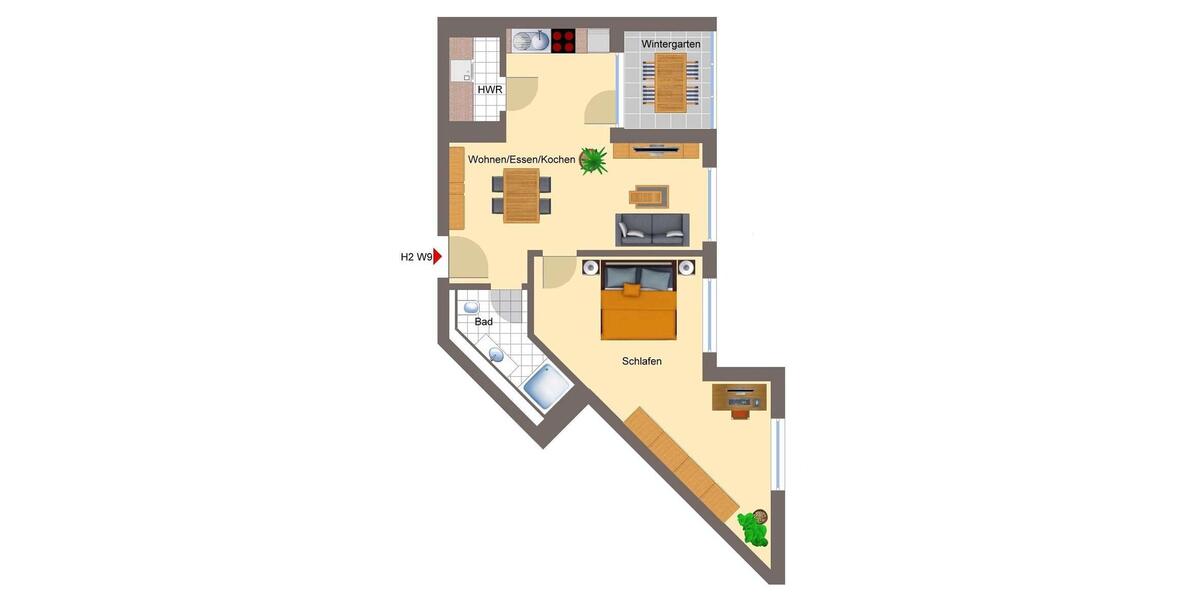 Etagenwohnung Bingen am Rhein - 2 Zimmer, 59 m&sup2;, 800&euro; | Angebot:26236443