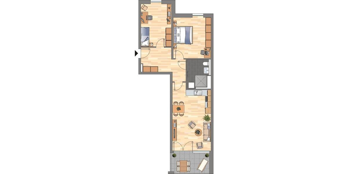 Etagenwohnung Essen Südviertel - 3 Zimmer, 79 m&sup2;, 989&euro; | Angebot:26237818