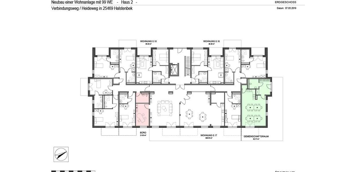 Etagenwohnung Halstenbek - 1 Zimmer, 44 m&sup2;, 283&euro; | Angebot:22512192