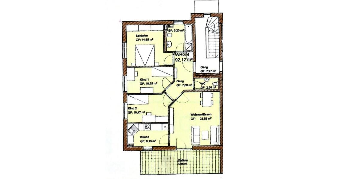 Etagenwohnung Ingolstadt Münchener Straße - 4 Zimmer, 100 m&sup2;, 1.250&euro; | Angebot:25224634