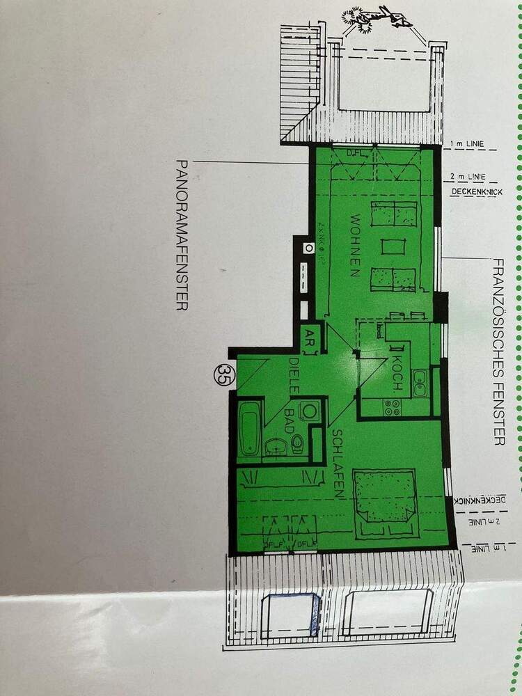 SOFORT VERFÜGBAR - Traumhafte Lage am Wöhrder See! Renovierte 2 Zimmer Dachgeschoss-Wohnung