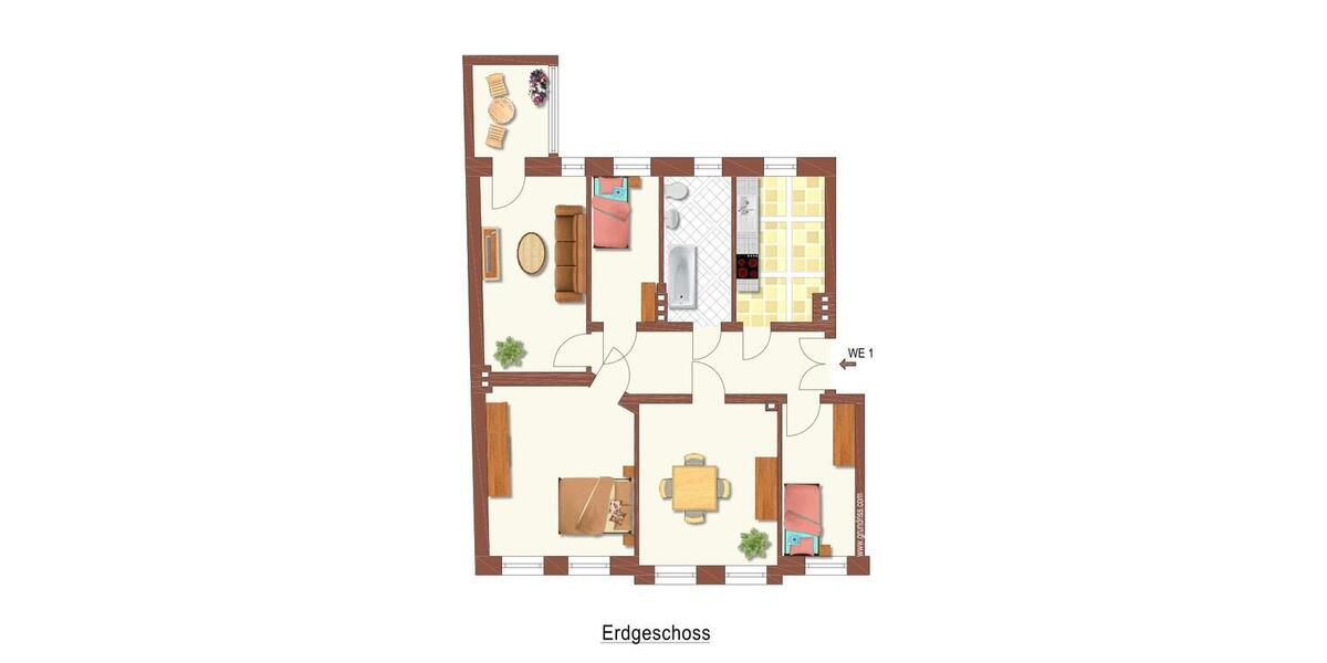 5-Raum-Wohnung mit Balkon 5 zimmer