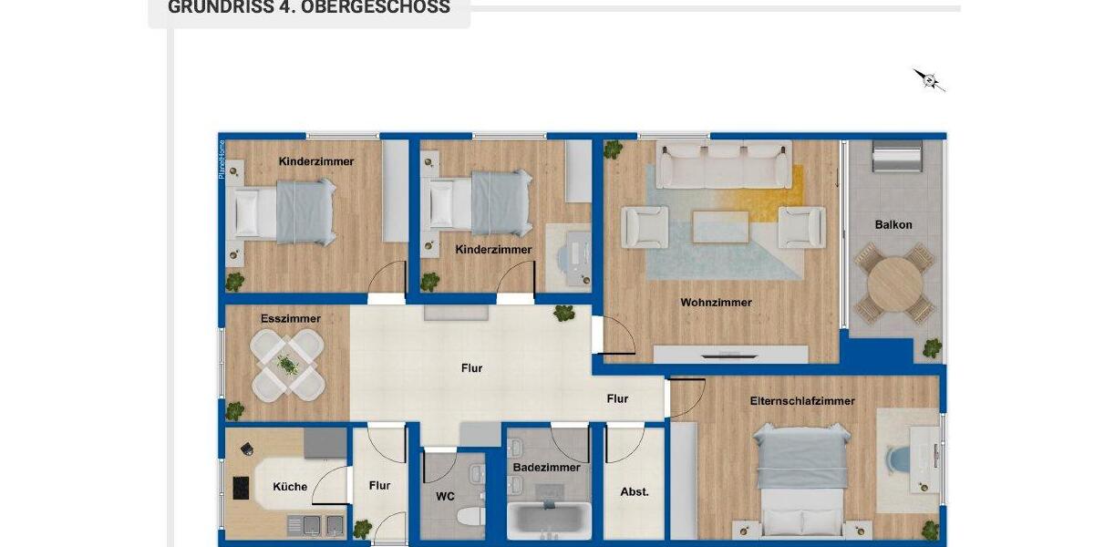 Etagenwohnung Leinfelden-Echterdingen Echterdingen - 4 Zimmer, 107 m&sup2;, 1.300&euro; | Angebot:26519423