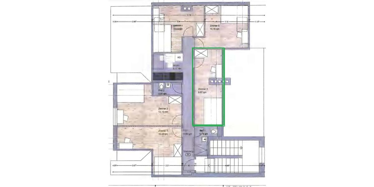 Etagenwohnung Nürnberg Gibitzenhof - 1 Zimmer, 10 m&sup2;, 341&euro; | Angebot:26424665