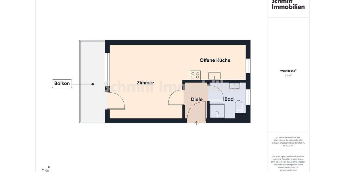 Wohnen auf Zeit Frankfurt am Main Ostend - 1 Zimmer, 31 m&sup2;, 1.000&euro; | Angebot:26624812