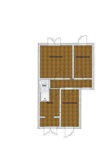Etagenwohnung Zeitz Aue - 3 Zimmer, 58 m&sup2;, 300&euro; | Angebot:25877233