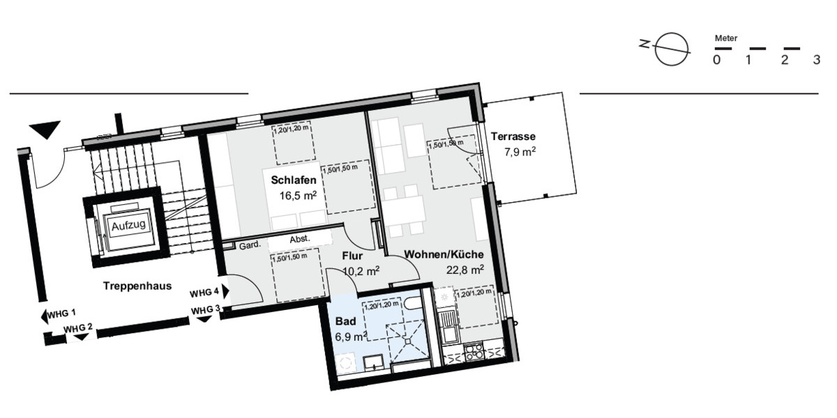Terrassenwohnung Schleswig Altstadt - 2 Zimmer, 59 m&sup2;, 397&euro; | Angebot:25704060