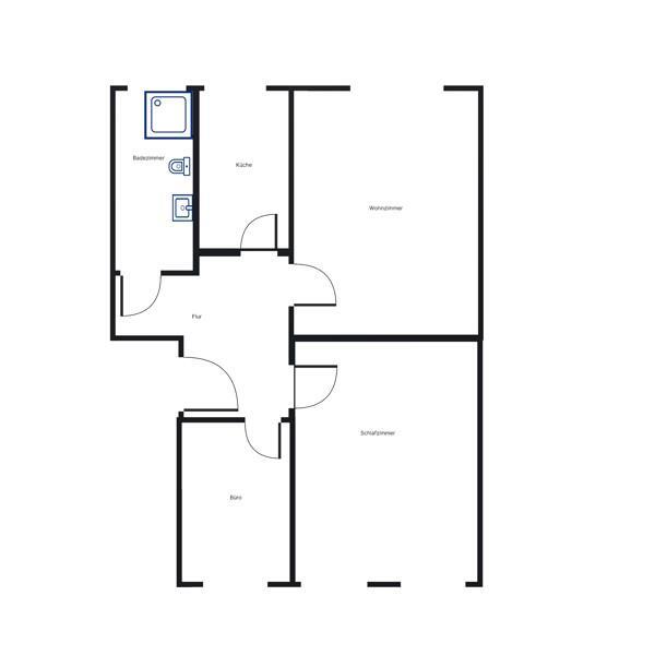 Nette 2,5-Zimmer-Wohnung mit Tageslichtbad zimmer